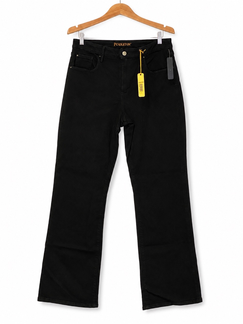 NWT Pendleton Black Stretch Denim Jeans Size 14 Straight Bootcut